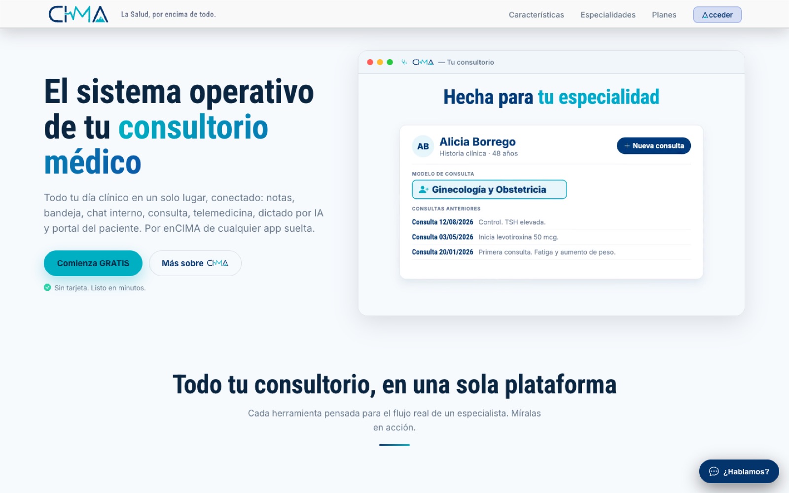 Portada de CIMA: «El sistema operativo de tu consultorio médico»
